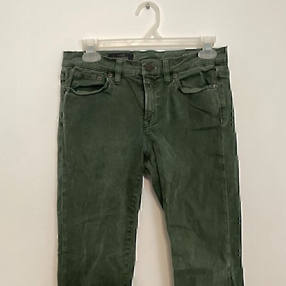 J. CREW Sateen Toothpick Pant Olive ish Green Super Skinny Cropped Crop Ankle 27 - Picture 4 of 12